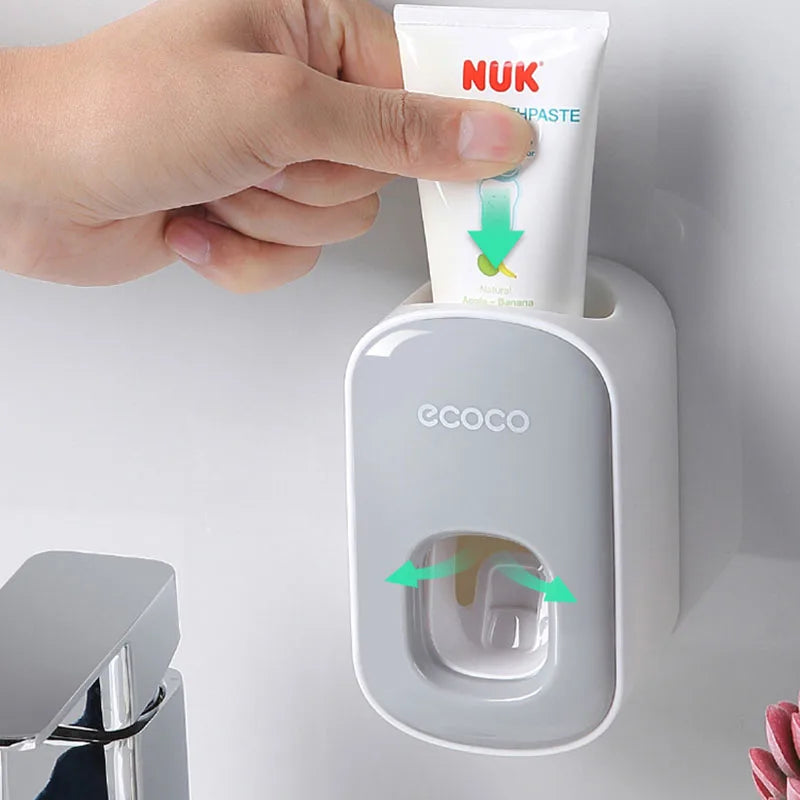 Automatic wall-mounted toothpaste dispenser with toothpaste holder