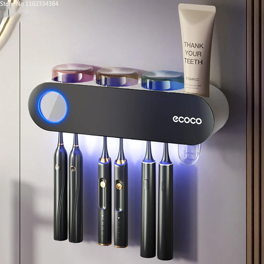 Intelligent toothbrush sanitization and toothbrush holder rack