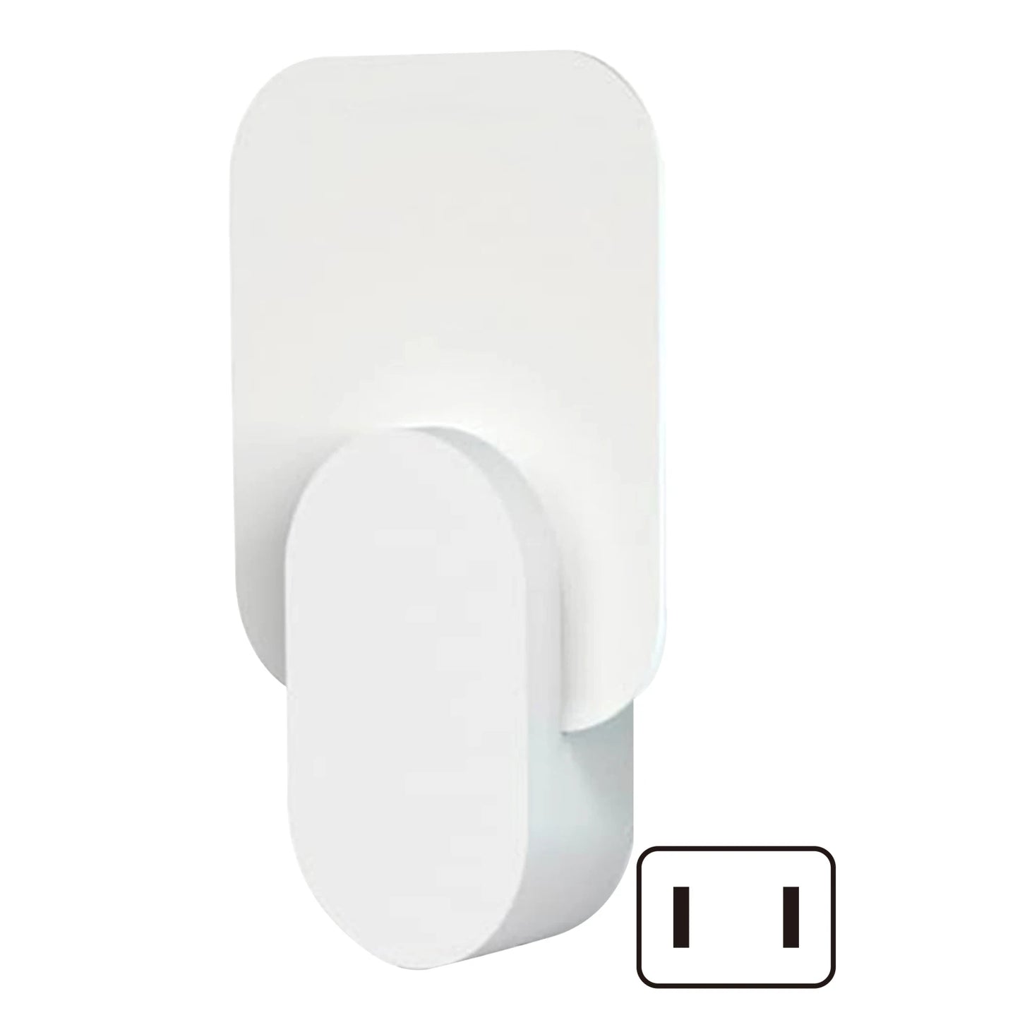 White wall outlet on a white background