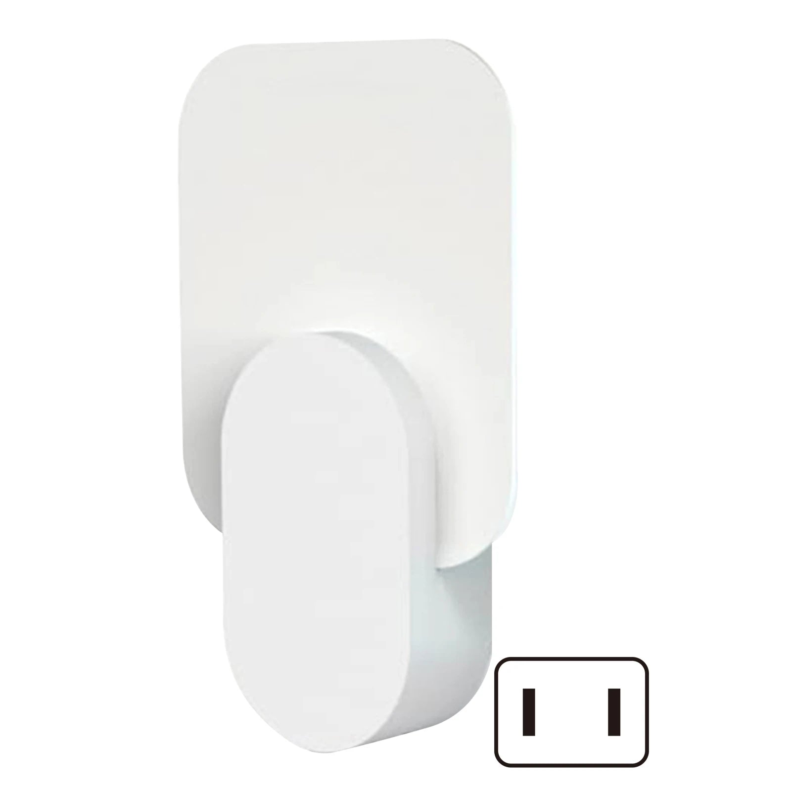 White wall outlet on a white background